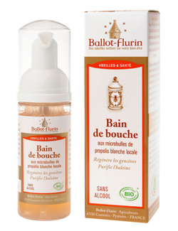 Bain de bouche aux microbulles de propolis