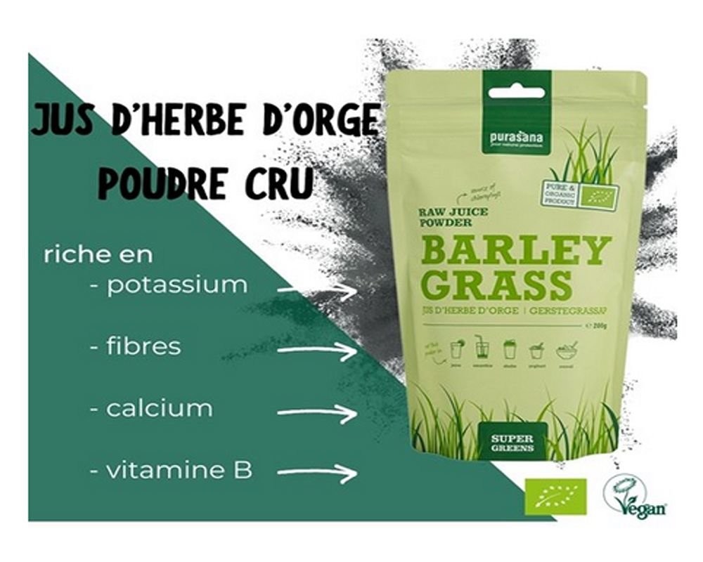 Organic Barley Grass Juice Powder Purasana 200 g