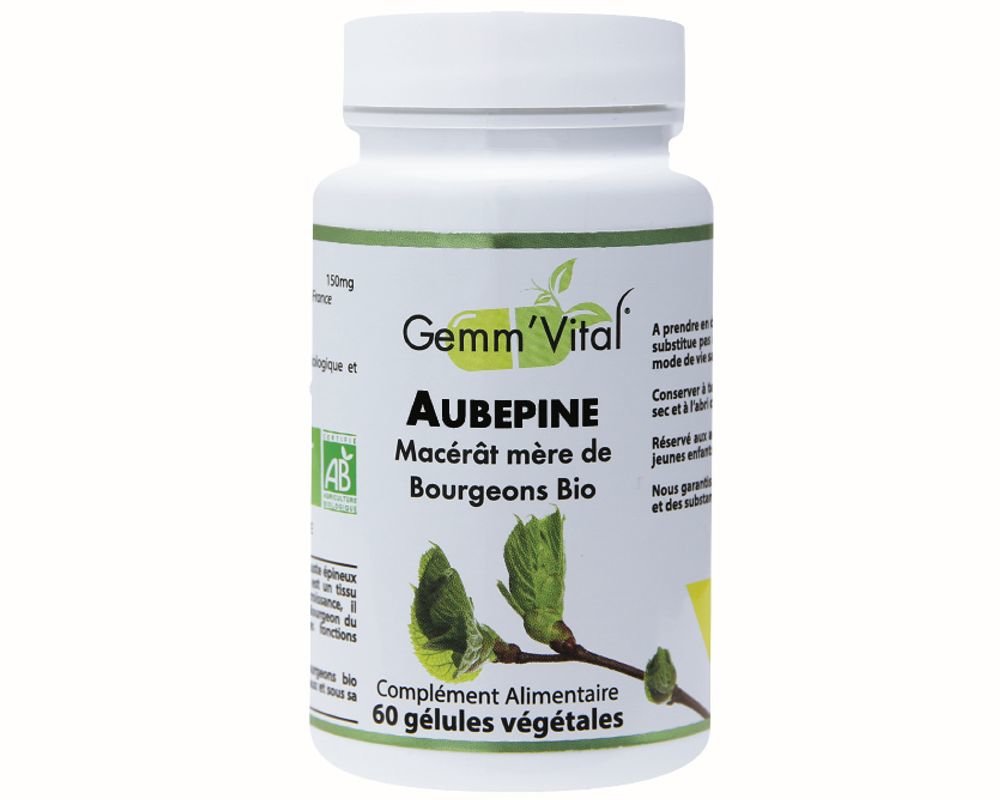 Complément Alimentaire Aubépine Bio BIOPTIMAL - 120 Gélules - Gestion Du Stress, Fabriqué En France