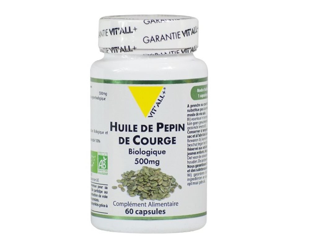 Huile de Pépin de Courge bio 300 mg - Vit'All+ 60 capsules