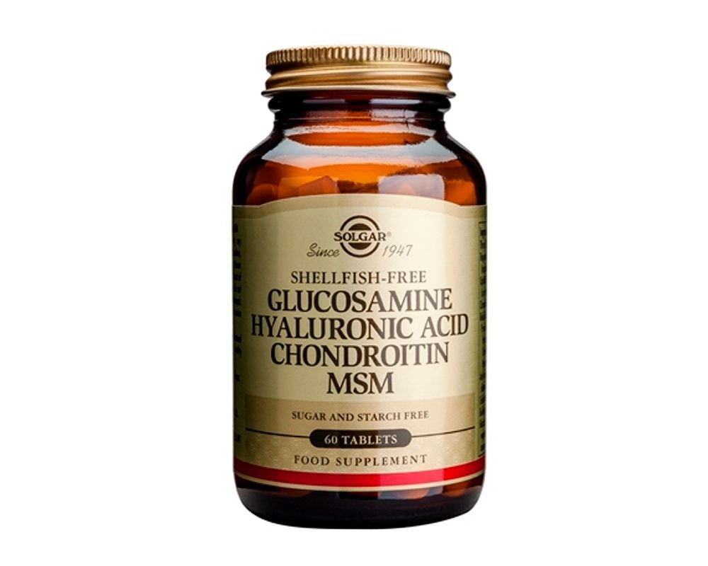 Glucosamine Hyaluronic Acid Chondroitin Msm Solgar 60 Tablets