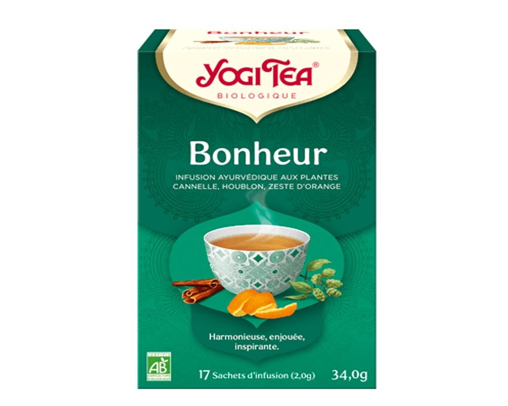 Yogi Tea Sachet de thé Bio Tisane Tisane Bonheur 17 x 2 g