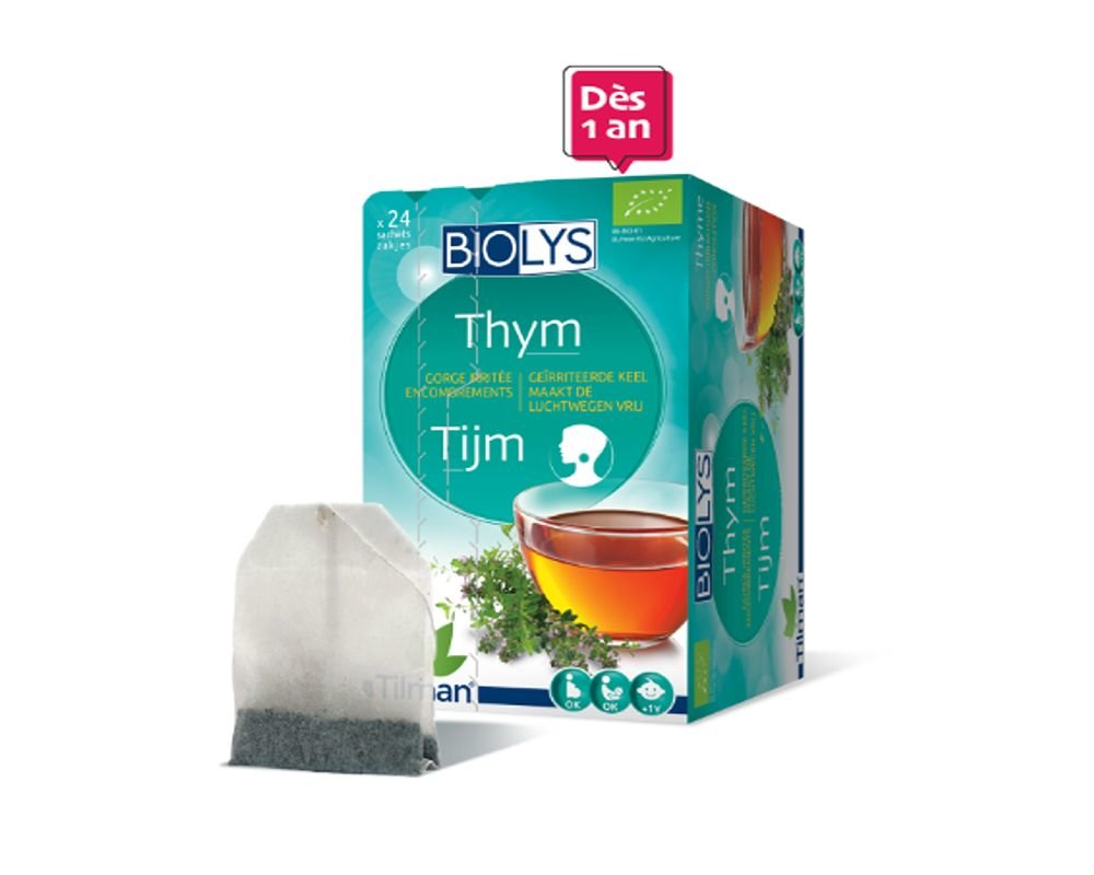 Organic Thyme Infusion Irritated Throat Biolys 24 Sachets