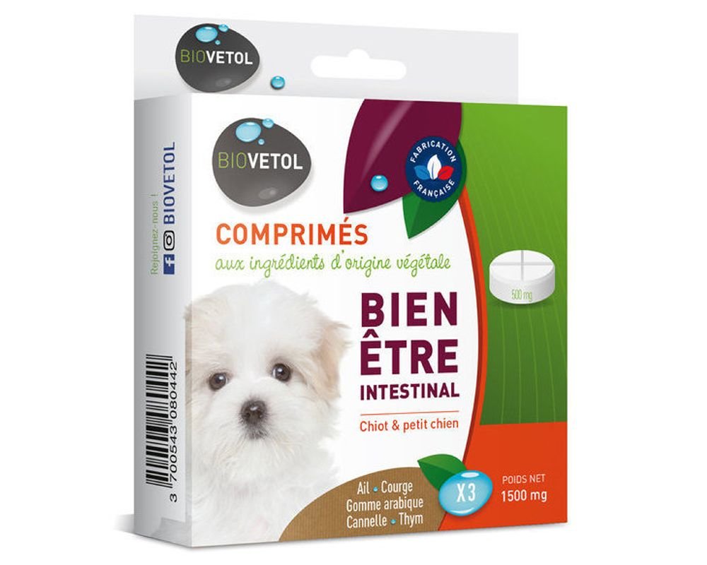 Intestinal Well Being Tablets Puppy Small Dog Biovetol 3 Comp
