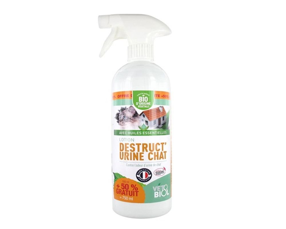 Spray Bio destructeur odeur urine chats Biovetol