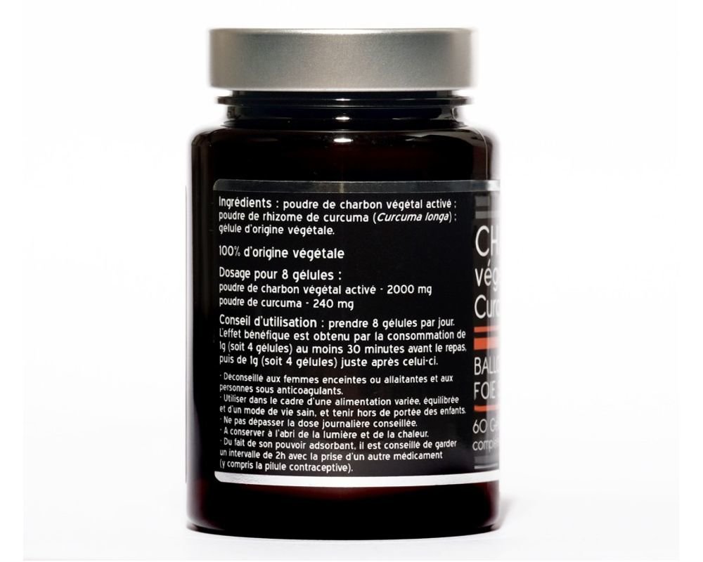 Activated Vegetable Coal + Turmeric - Nutrivie - 60 capsules
