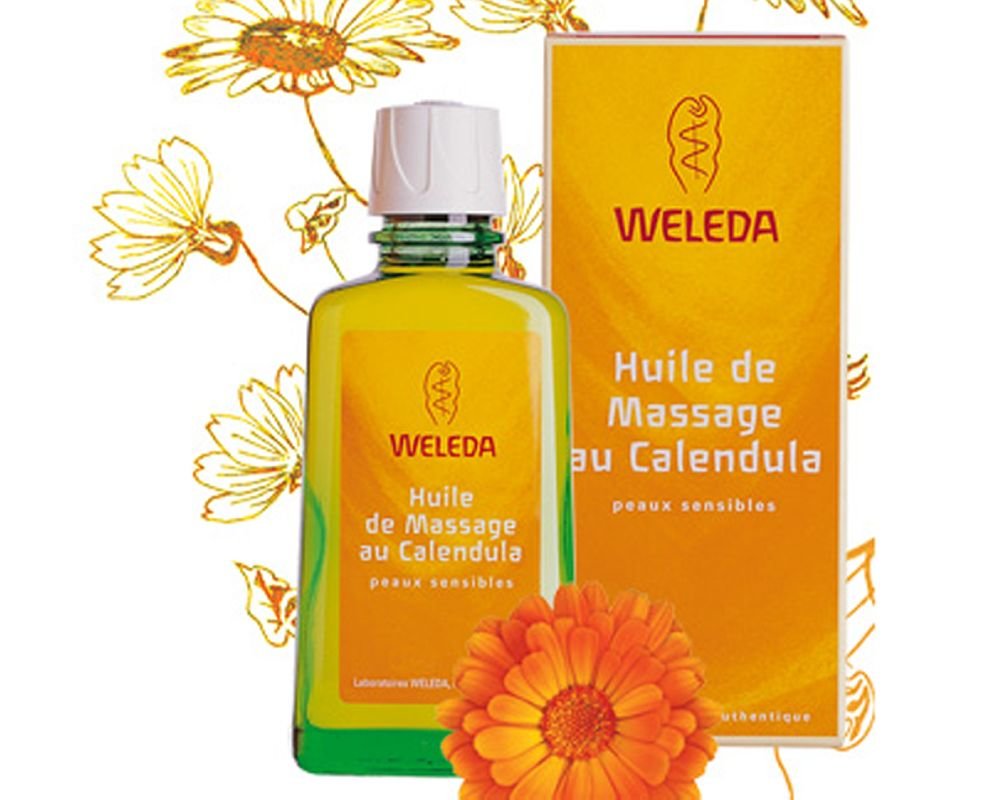 Weleda calendula massage oil top