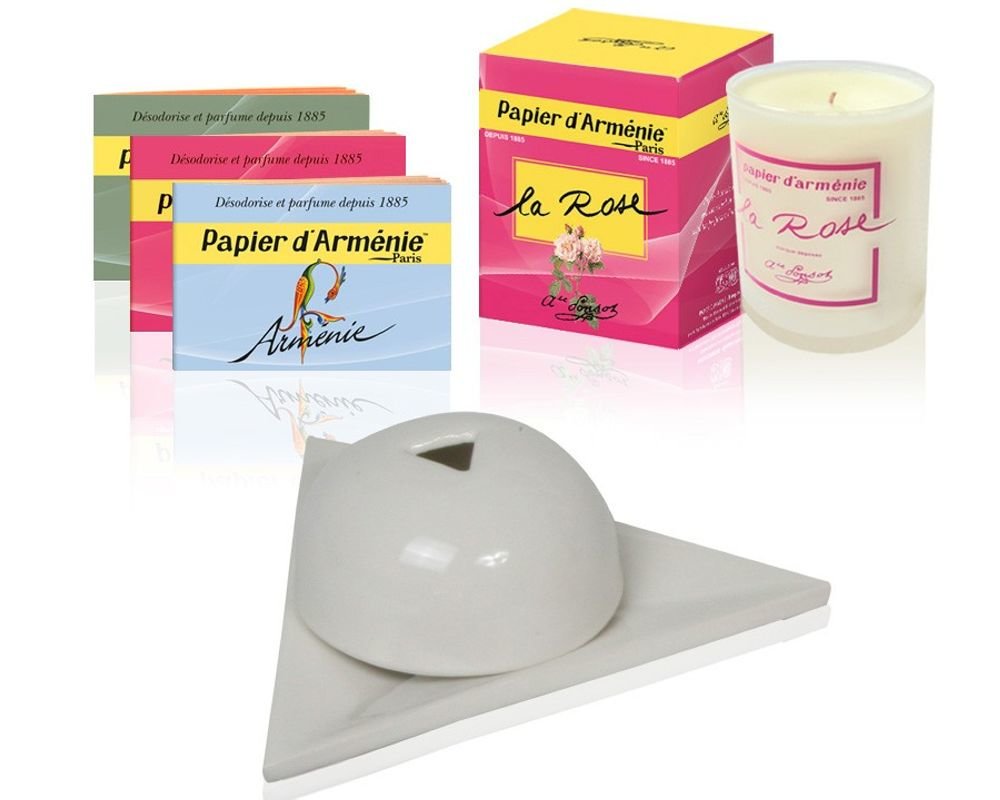 Prestige Pack La Rose Papier D Armenie 3 Notebooks 1 Burner 1 Candle