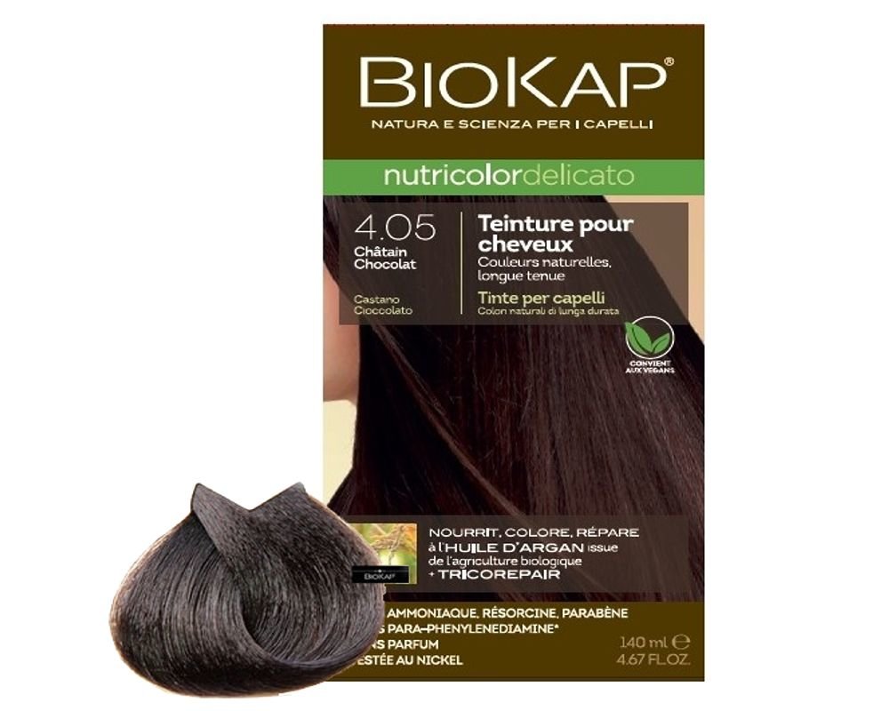 Biokap Nutricolor Delicato 4 05 Chatain Chocolat 140 Ml Bios Line Biokap Nutricolor Delicato 4 05 Chatain Chocolat 140 Ml Bios Line