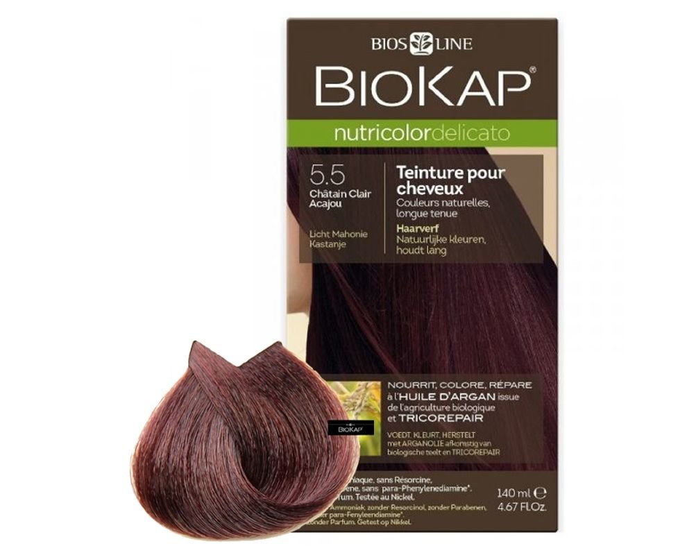 Biokap Nutricolor Delicato 5 5 Chatain Clair Acajou Bios Line