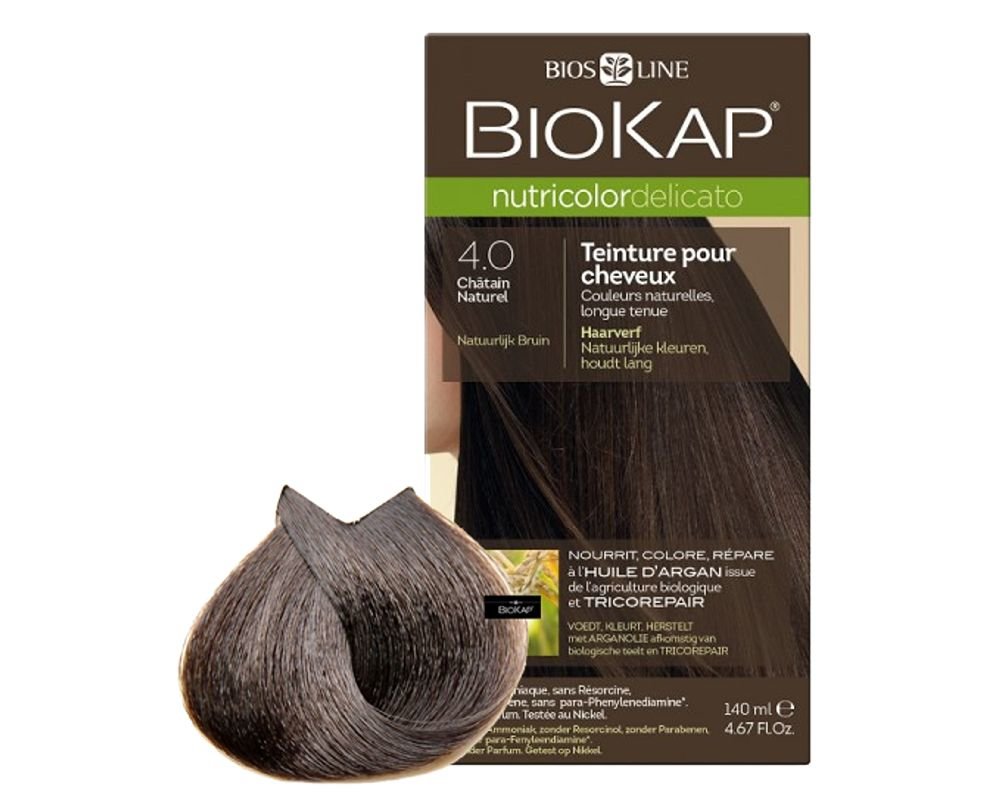 Biokap Nutricolor Delicato - 4.0 Natural Brown - 140 ml - Bios Line biokap 4