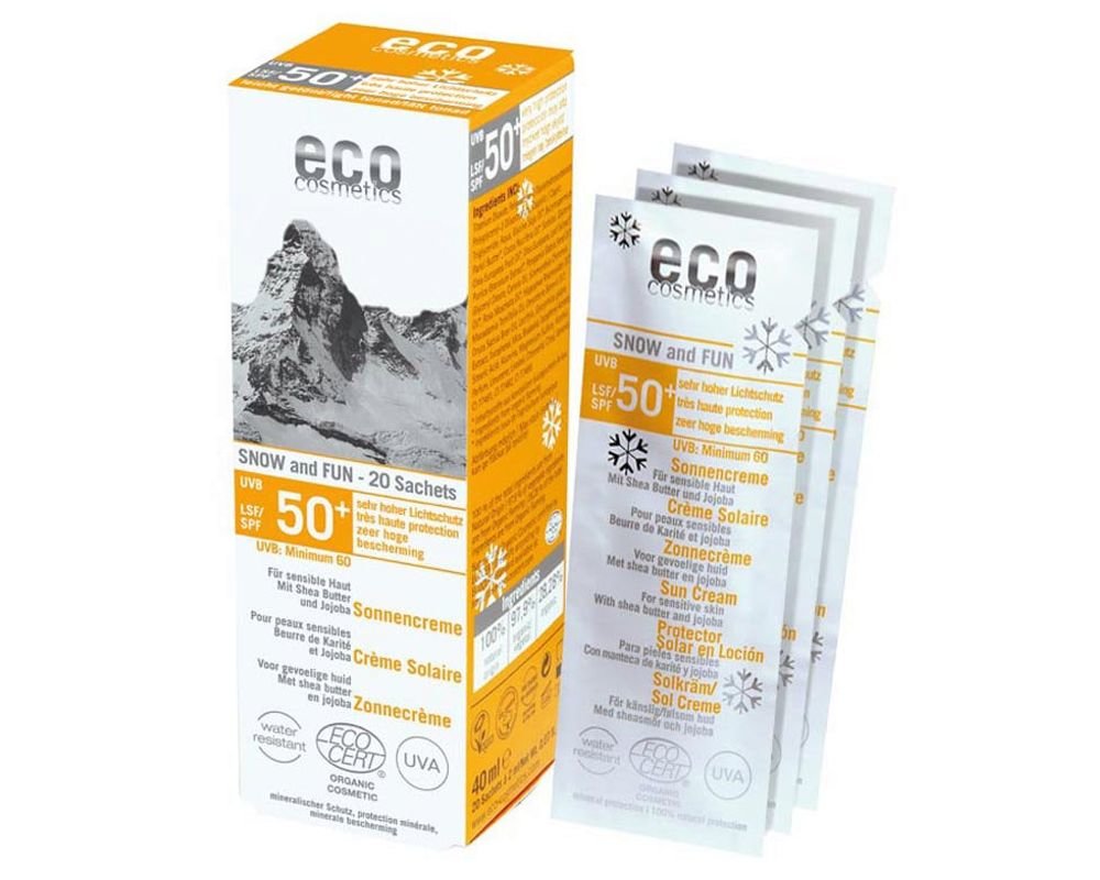 Snow & Fun Sunscreen SPF 50+ BIO Eco Cosmetics 20 Monodoses