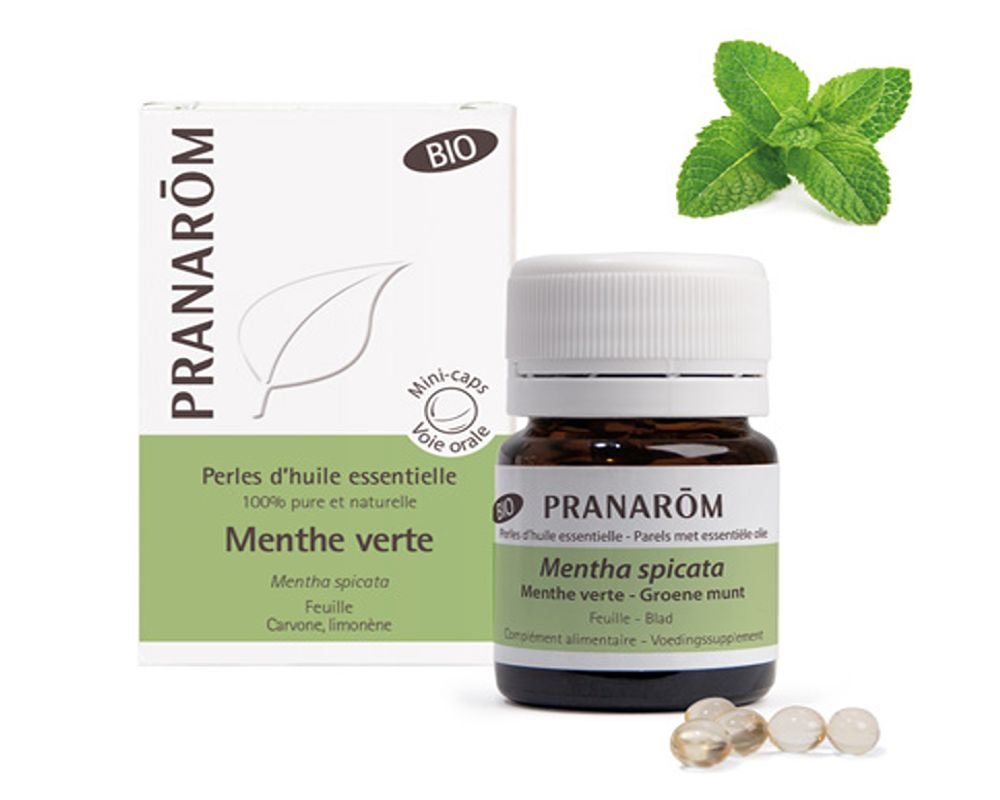 Perles d'huile essentielle de Menthe verte - Bio - Pranarôm 60 perles