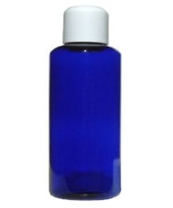 Blue empty bottle with valve cap