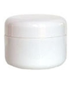Empty white plastic pot, 15 ml