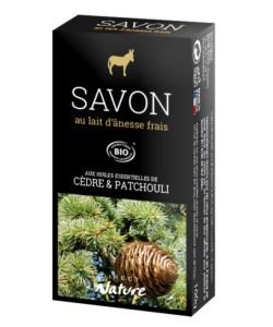 Savon au lait d'ânesse - Cèdre Patchouli BIO, 100 g