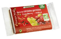 Barre de céréales germées : Cranberry - Raisin BIO, 40 g