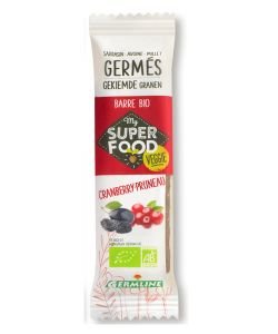 Sprouted cereal bar: Cranberry - Prune DLUO 09/2019 BIO, 33 g