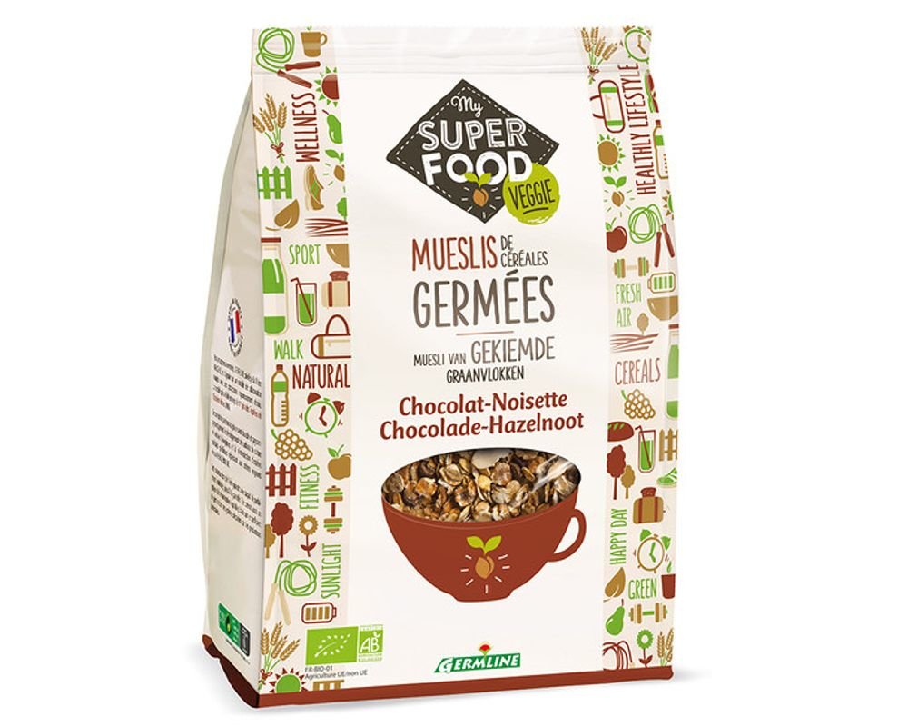 Muesli Céréales germées ChocolatNoisette Bio Germline 350 g