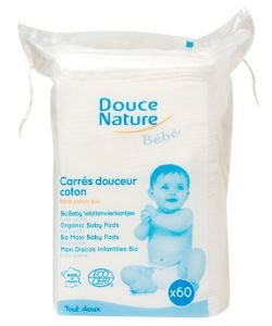 Carrés Bébé douceur coton BIO, 60 pièces