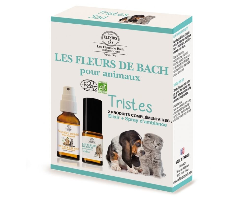 Duo fleurs de Bach - Animaux TRISTES - Elixirs & Co - 10 ml + 20 ml