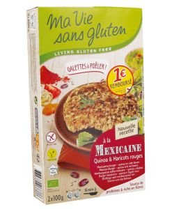 Galettes Bio prêtes à poêler à la Mexicaine - Quinoa & Haricot rouge BIO, 200 g