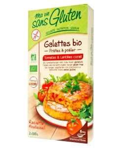 Galettes Bio prêtes à poêler - Tomates & Lentilles corail DLUO 07/2019 BIO, 200 g