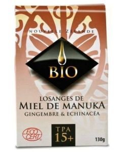 Losanges de miel de Manuka - Gingembre & Echinacéa - TPA 15+ BIO, 130 g