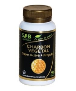 Charbon végétal super activé + propolis verte (240 mg), 90 gélules