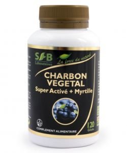 Super activated vegetable charcoal + blueberry, 120 capsules