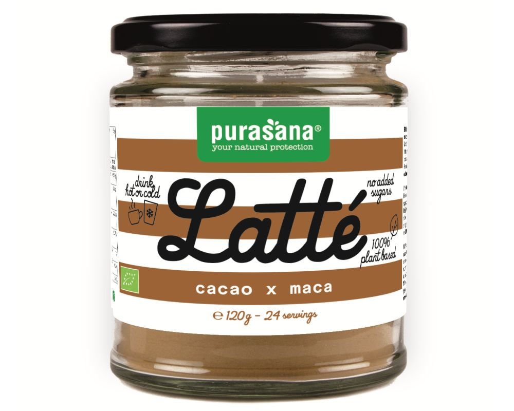 Latté Cacao/maca - Boisson instantanée bio - Purasana 120 g