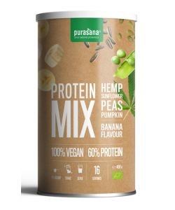 Vegan Protein Pois-Chanvre- Tournesol- Potiron - Banane - DLUO 12/2025 BIO, 400 g