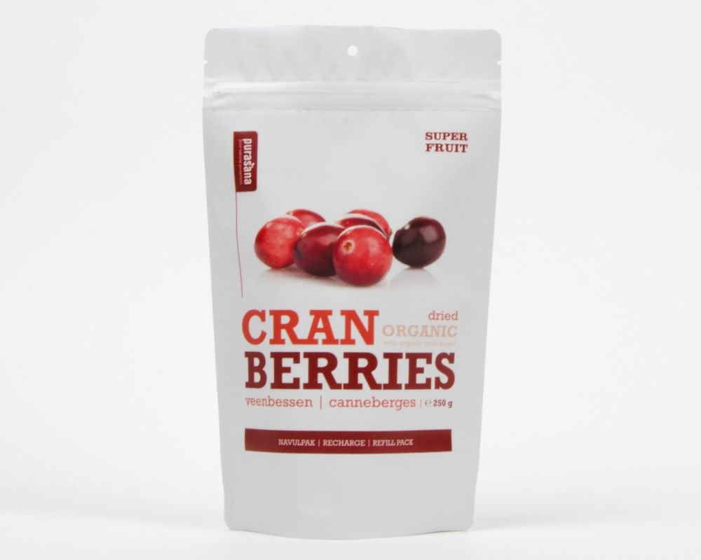 Canneberge bio (cranberries) sachet refermable 200g Purasana