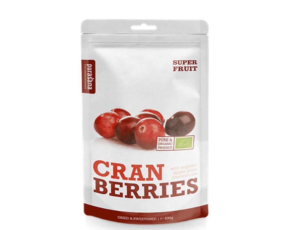 Canneberge bio (cranberries) sachet refermable 200g Purasana
