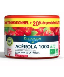 Acérola 1000 - Goût cerise - emballage abîmé BIO, 72 comprimés