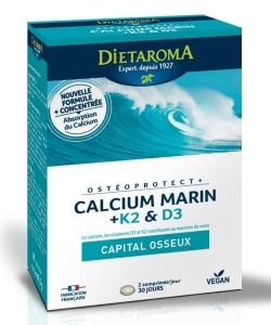 Osteoprotect+ - Calcium marin + K2 & D3, 60 capsules