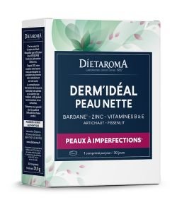 Derm'Idéal - Peau nette - Zinc/Bardane - Boîte abîmée, 30 comprimés