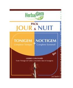 Pack Jour & Nuit : Tonigem et Noctigem BIO, 15 ml