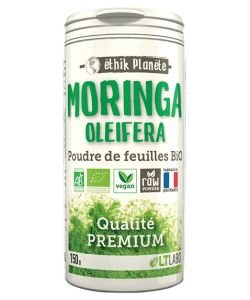 Poudre de feuilles de Moringa BIO, 150 g