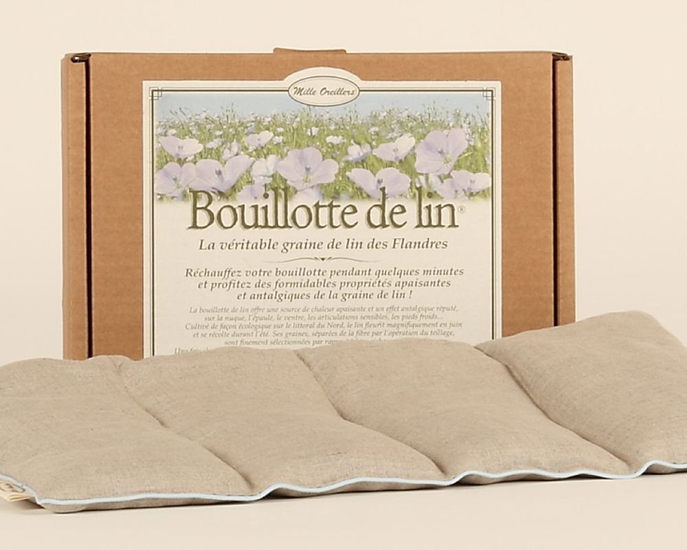 Bouillotte Chauffante Micro-ondes Graines De Lin & Lavande Bio - Beige - Fabriquée En France