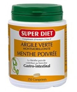 Argile verte montmorillonite - Menthe poivrée, 250 comprimés