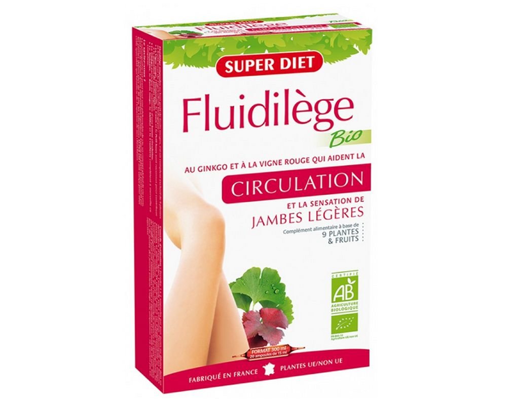 Fluidilège bio Circulation Jambes légères Super Diet 20 ampoules