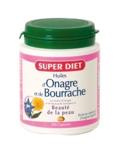 Huiles d'onagre et de bourrache, 200 capsules