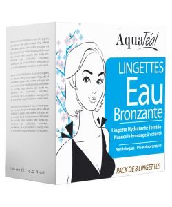 Lingettes Eau Bronzante, 8 lingettes