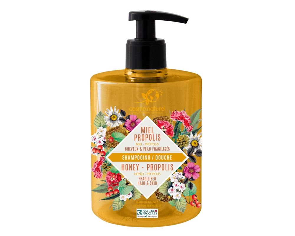 Propolis Honey Shampoo and Shower Organic Natural Cosmo 500ml