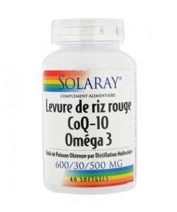 Levure de riz rouge - CoQ-10 - Oméga 3, 60 softgels