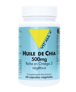 Huile de chia 500 mg, 60 capsules