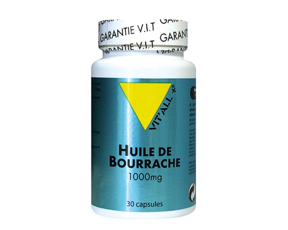 Huile de Bourrache 1000 mg - VIT'ALL  - 30 capsules
