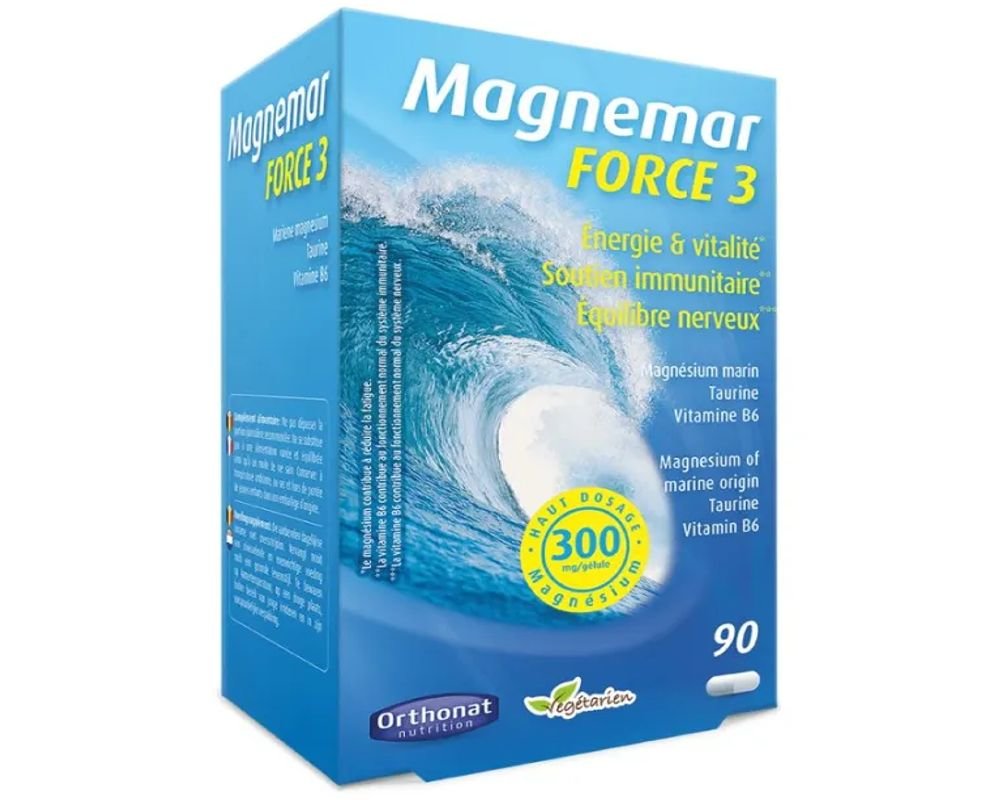 Magnemar Force 3 magnésium haut dosage (90 gél.) Orthonat