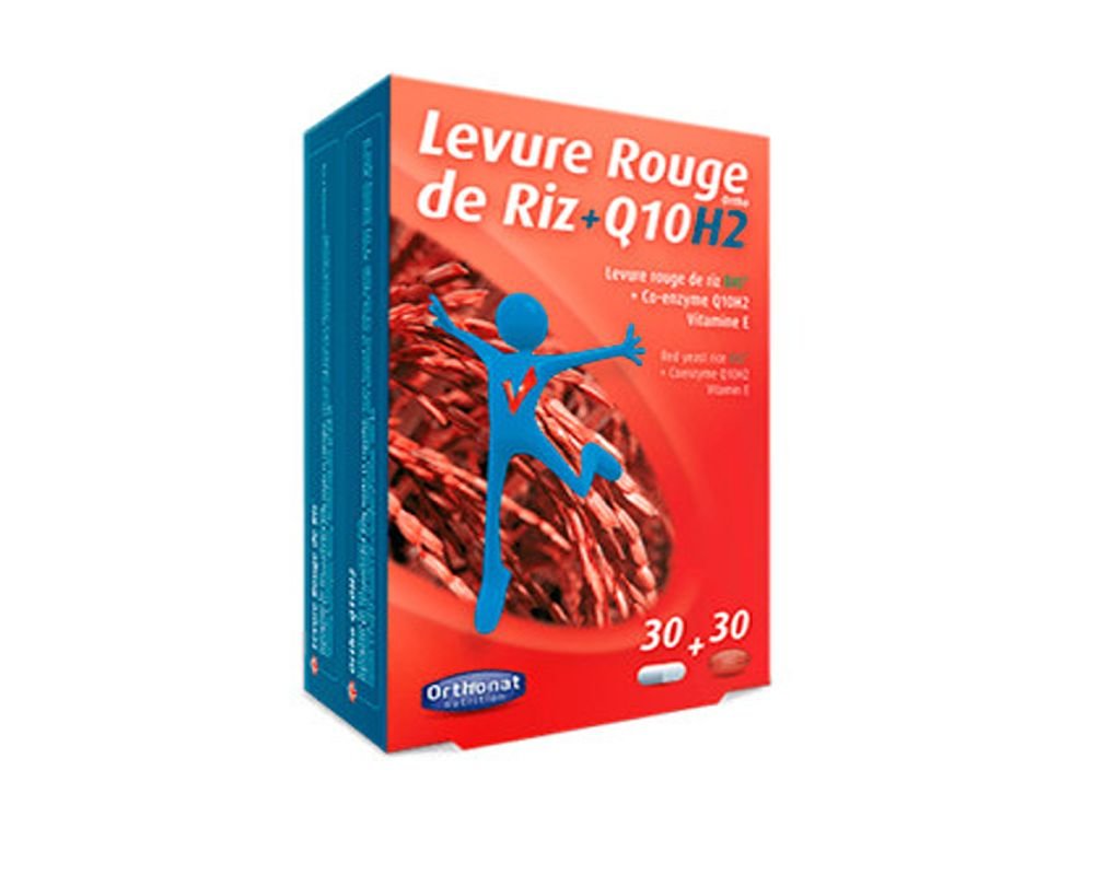 Levure rouge de riz + Ortho Q10 H2 - Orthonat (60 gélules).